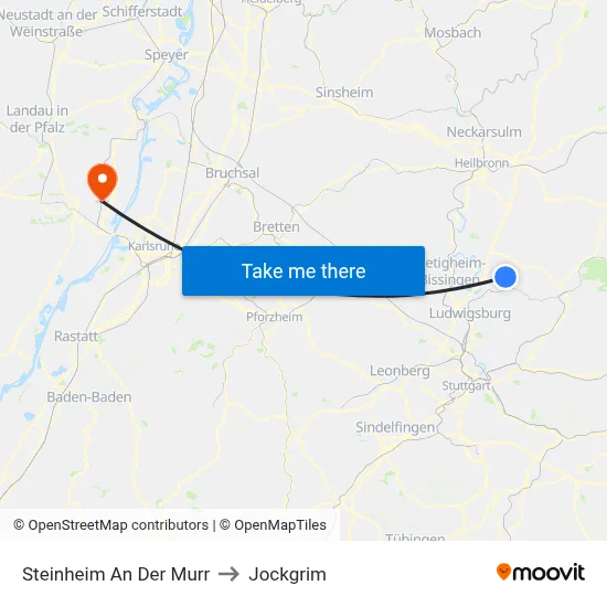 Steinheim An Der Murr to Jockgrim map