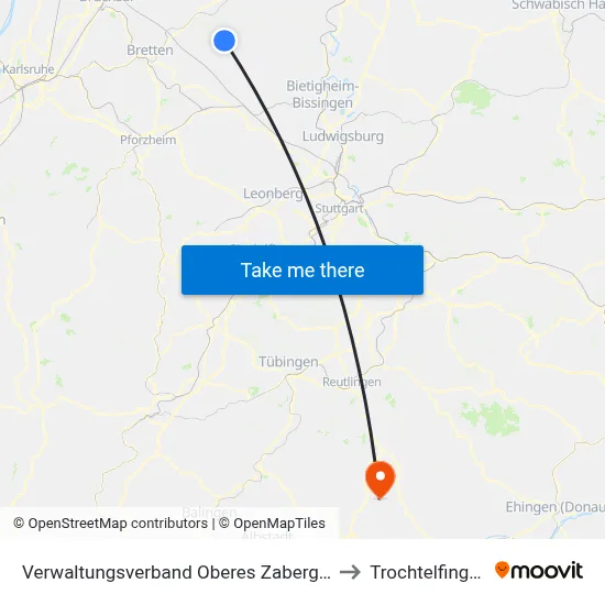 Verwaltungsverband Oberes Zabergäu to Trochtelfingen map