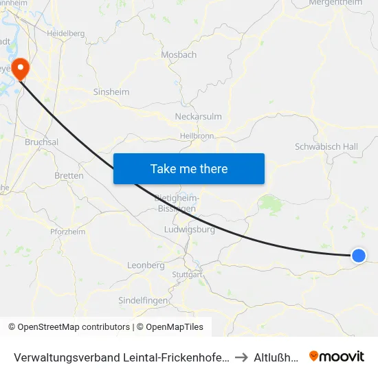 Verwaltungsverband Leintal-Frickenhofer Höhe to Altlußheim map