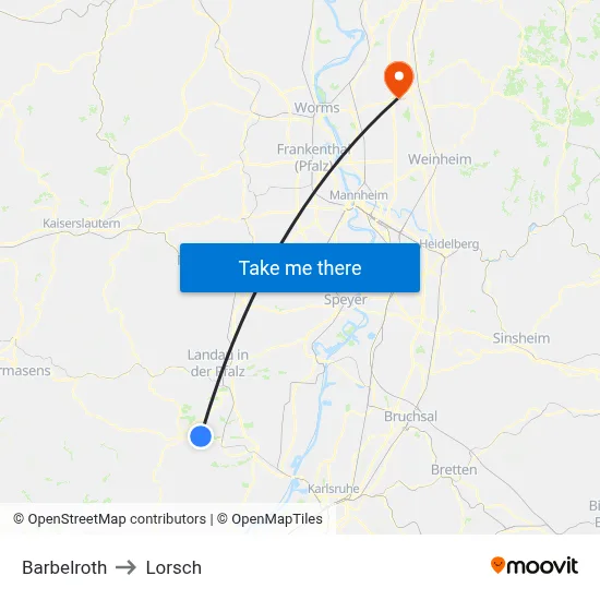 Barbelroth to Lorsch map