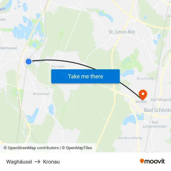 Waghäusel to Kronau map