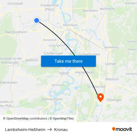Lambsheim-Heßheim to Kronau map