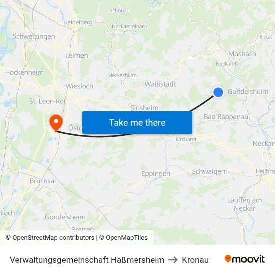 Verwaltungsgemeinschaft Haßmersheim to Kronau map