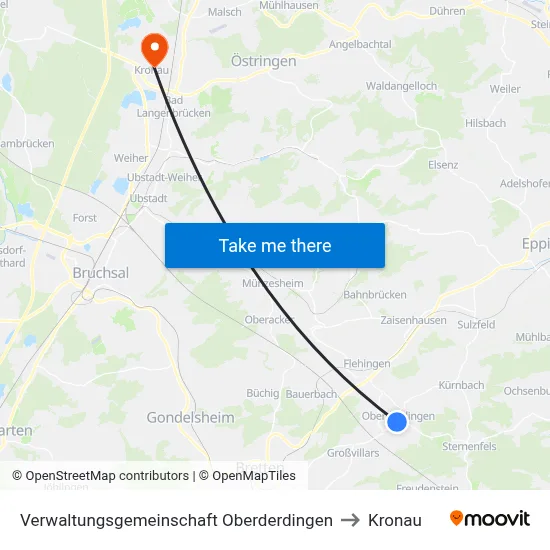 Verwaltungsgemeinschaft Oberderdingen to Kronau map