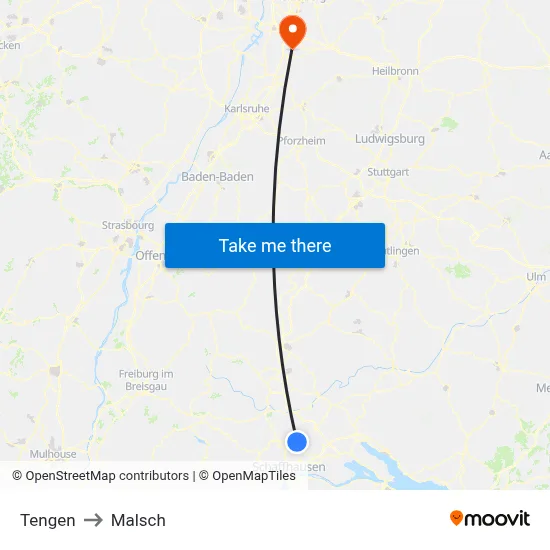 Tengen to Malsch map
