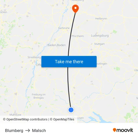 Blumberg to Malsch map