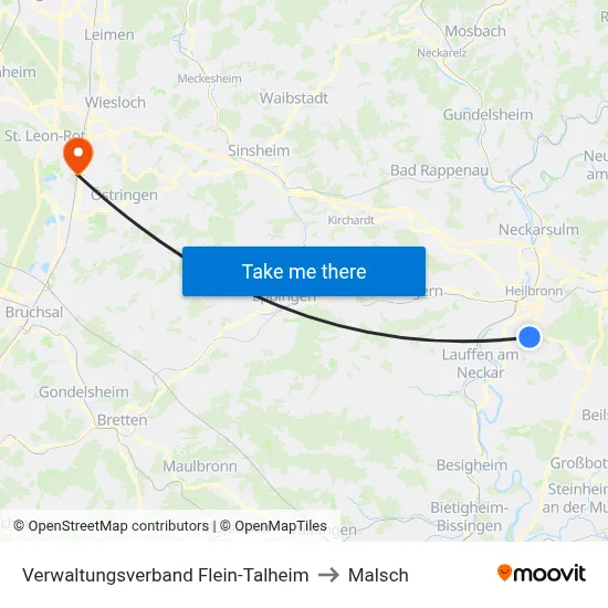 Verwaltungsverband Flein-Talheim to Malsch map