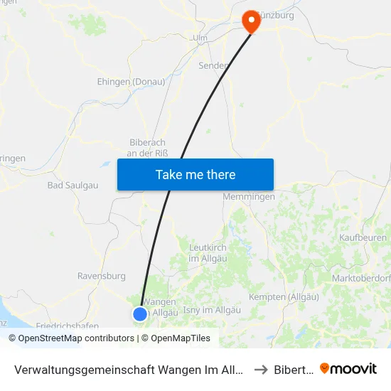 Verwaltungsgemeinschaft Wangen Im Allgäu to Bibertal map