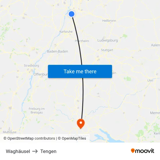 Waghäusel to Tengen map
