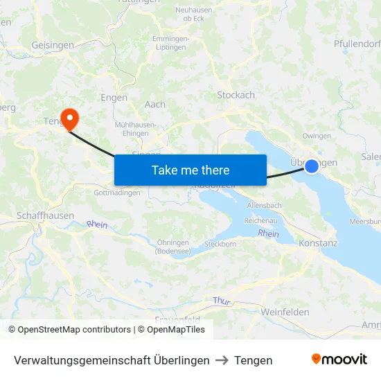 Verwaltungsgemeinschaft Überlingen to Tengen map