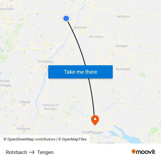 Rohrbach to Tengen map