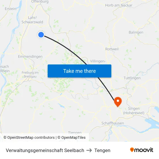 Verwaltungsgemeinschaft Seelbach to Tengen map