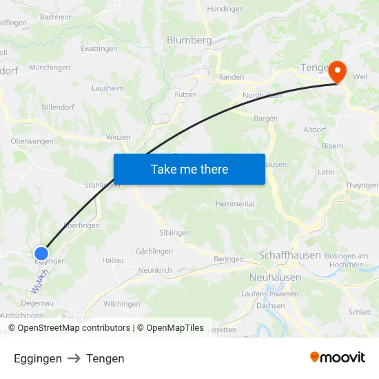 Eggingen to Tengen map