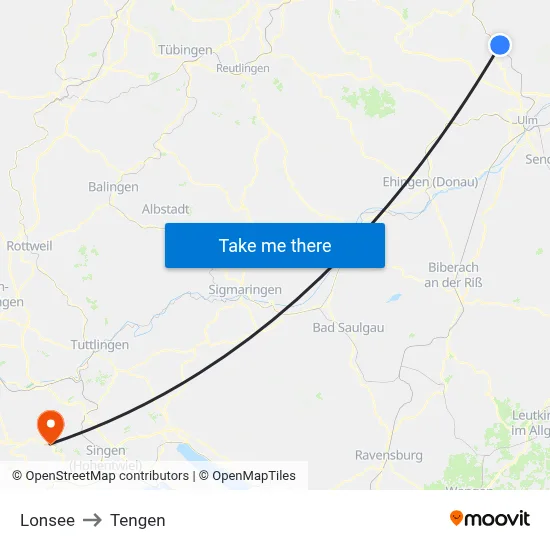 Lonsee to Tengen map