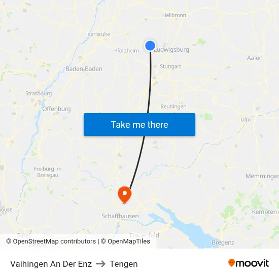 Vaihingen An Der Enz to Tengen map