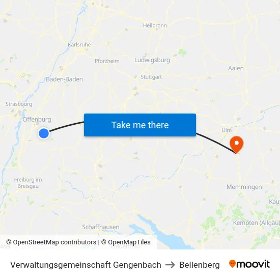 Verwaltungsgemeinschaft Gengenbach to Bellenberg map