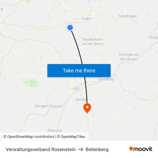 Verwaltungsverband Rosenstein to Bellenberg map