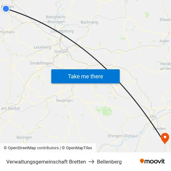 Verwaltungsgemeinschaft Bretten to Bellenberg map