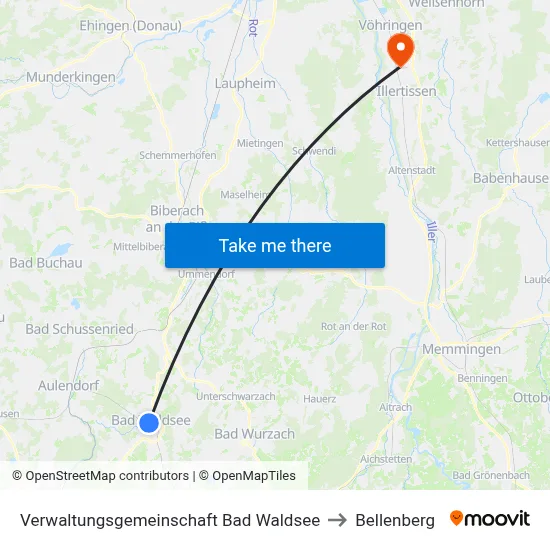 Verwaltungsgemeinschaft Bad Waldsee to Bellenberg map