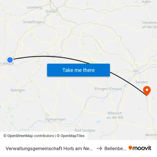 Verwaltungsgemeinschaft Horb am Neckar to Bellenberg map