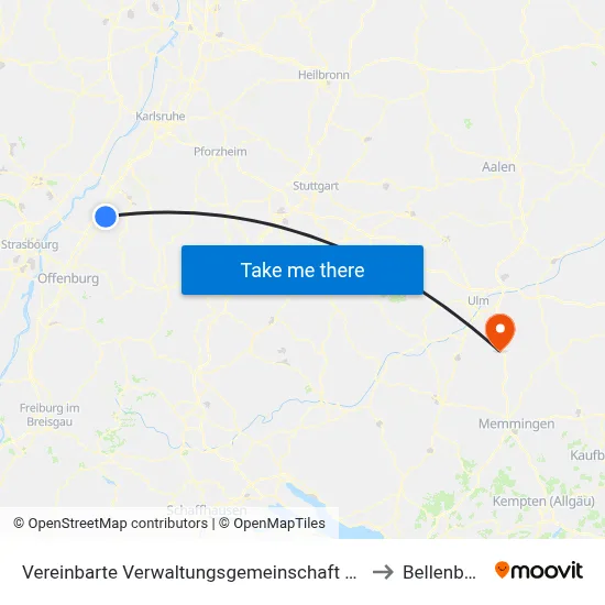 Vereinbarte Verwaltungsgemeinschaft Bühl to Bellenberg map