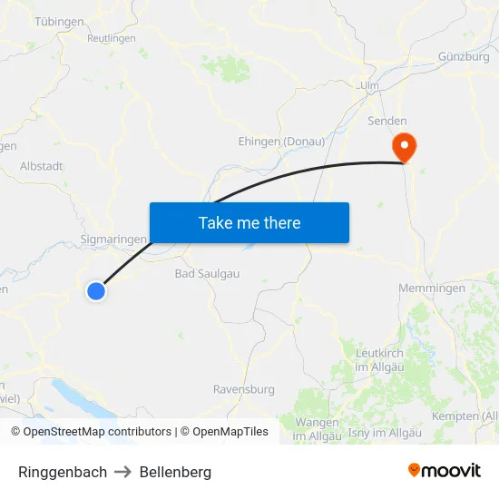 Ringgenbach to Bellenberg map