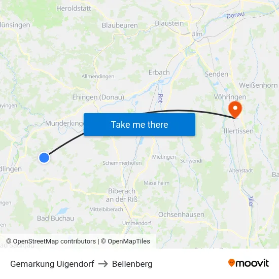 Gemarkung Uigendorf to Bellenberg map