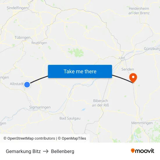 Gemarkung Bitz to Bellenberg map
