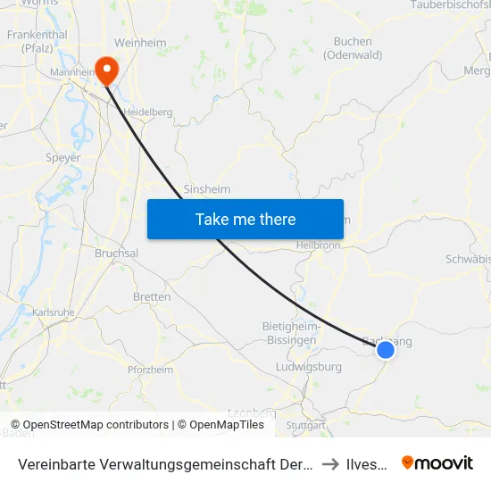 Vereinbarte Verwaltungsgemeinschaft Der Stadt Backnang to Ilvesheim map