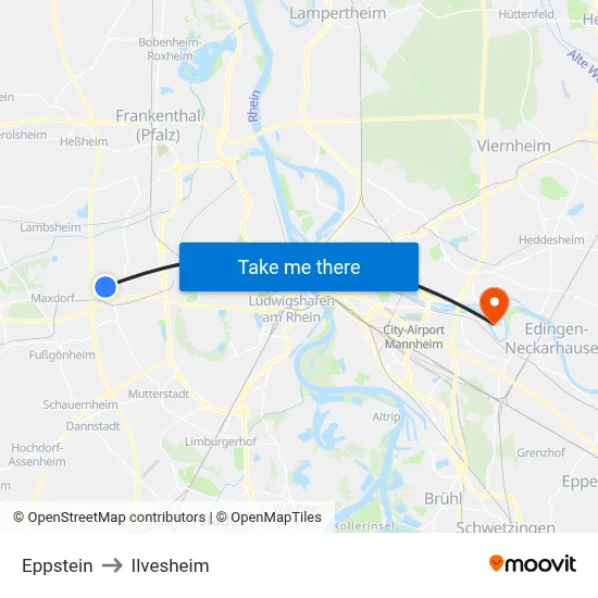 Eppstein to Ilvesheim map