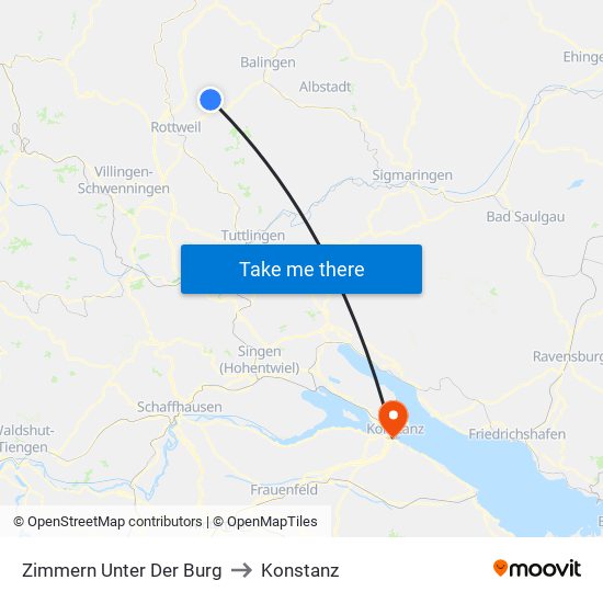 Zimmern Unter Der Burg to Konstanz map