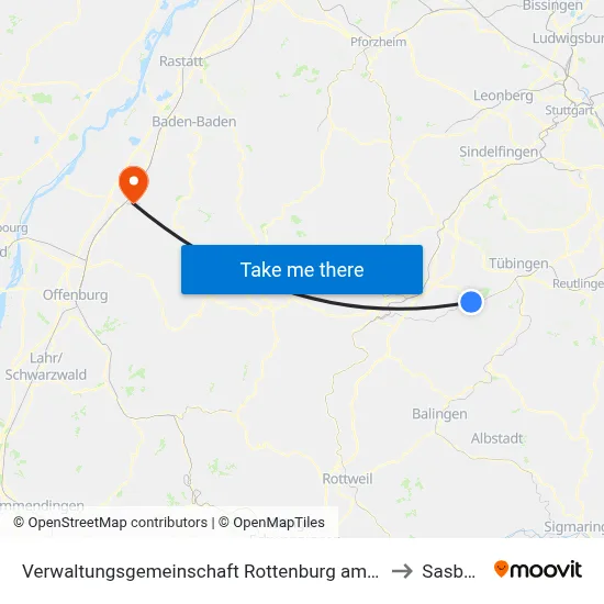 Verwaltungsgemeinschaft Rottenburg am Neckar to Sasbach map