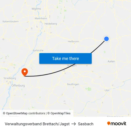 Verwaltungsverband Brettach/Jagst to Sasbach map