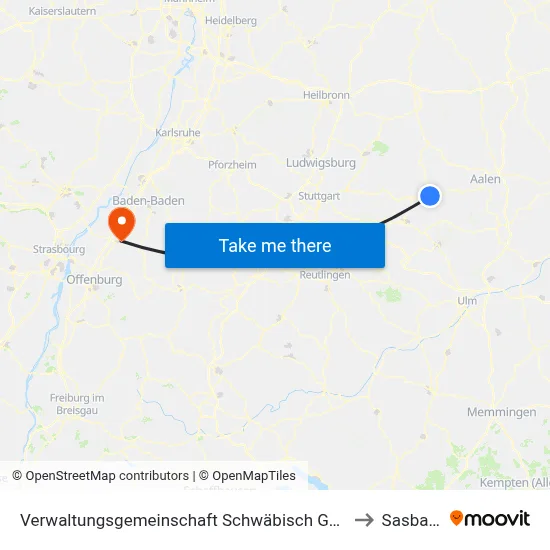 Verwaltungsgemeinschaft Schwäbisch Gmünd to Sasbach map