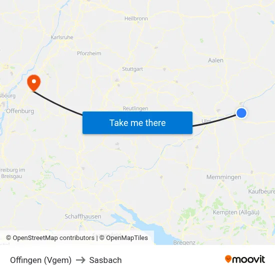 Offingen (Vgem) to Sasbach map