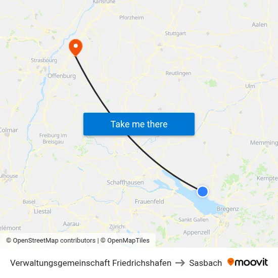 Verwaltungsgemeinschaft Friedrichshafen to Sasbach map