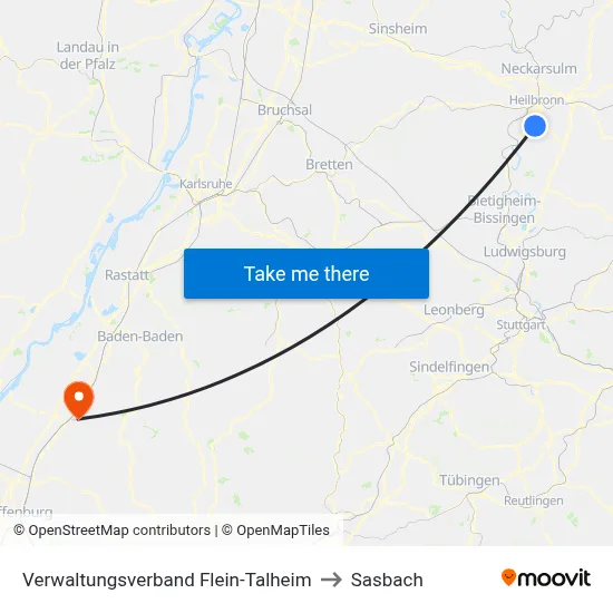 Verwaltungsverband Flein-Talheim to Sasbach map