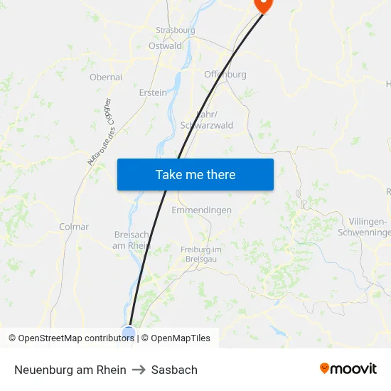 Neuenburg am Rhein to Sasbach map