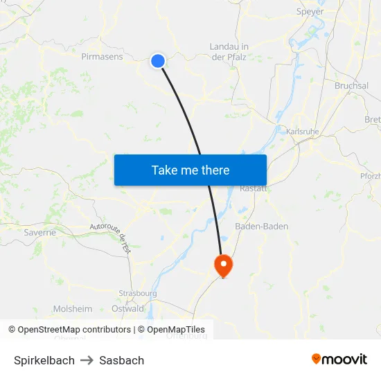Spirkelbach to Sasbach map