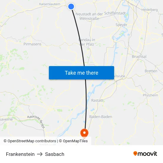 Frankenstein to Sasbach map