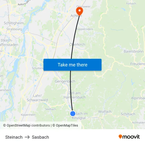 Steinach to Sasbach map