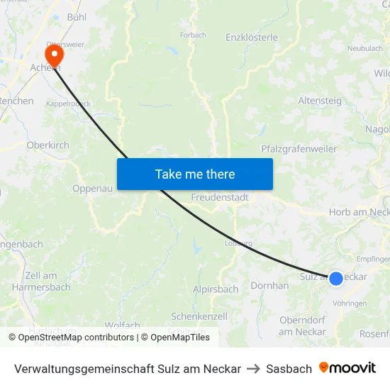 Verwaltungsgemeinschaft Sulz am Neckar to Sasbach map