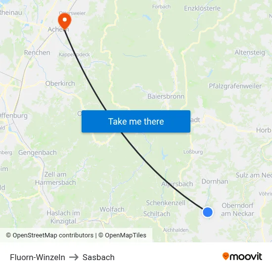 Fluorn-Winzeln to Sasbach map