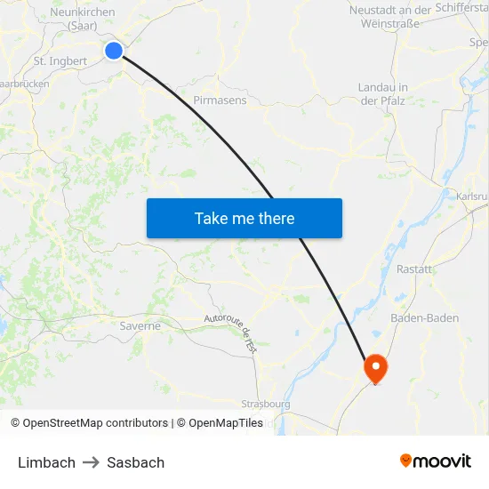 Limbach to Sasbach map