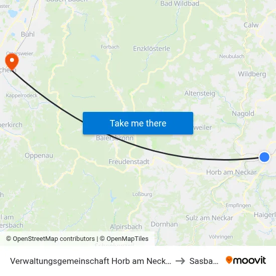 Verwaltungsgemeinschaft Horb am Neckar to Sasbach map