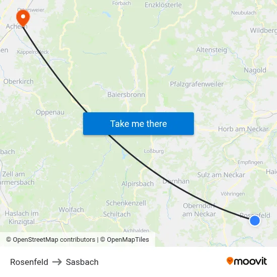 Rosenfeld to Sasbach map