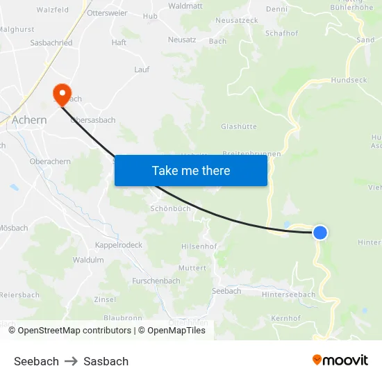 Seebach to Sasbach map
