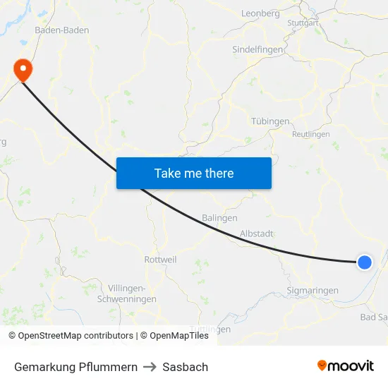 Gemarkung Pflummern to Sasbach map