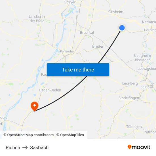 Richen to Sasbach map