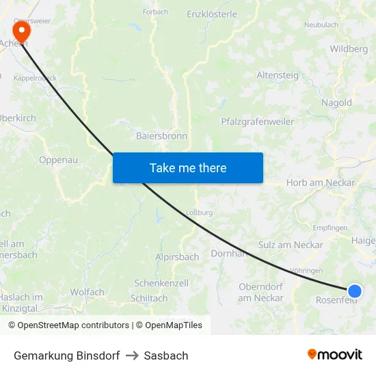 Gemarkung Binsdorf to Sasbach map